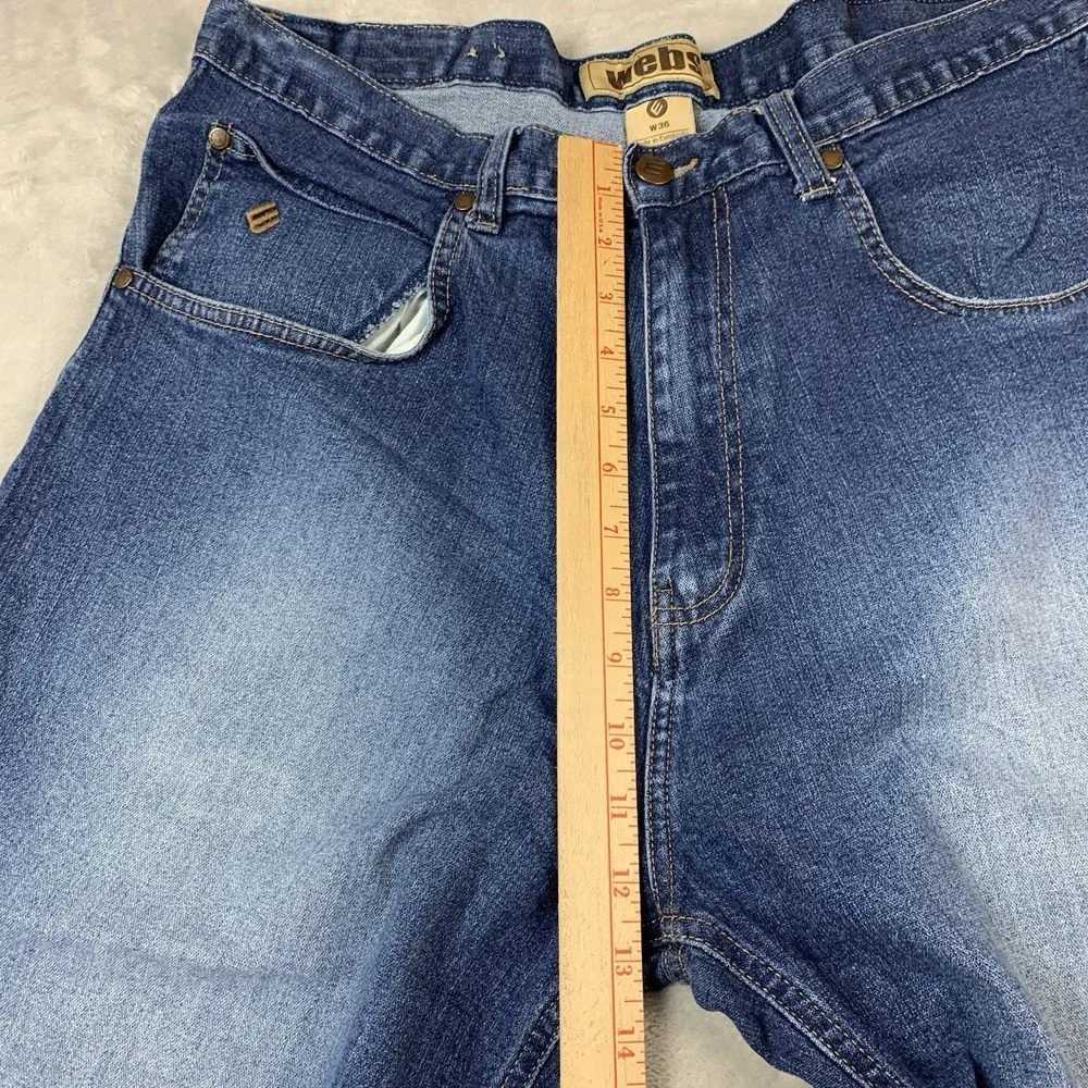 Webs Blue Baggy Shorts Mens 36 Blue Denim Jorts Baggy Y2K Skater Retro Vintage